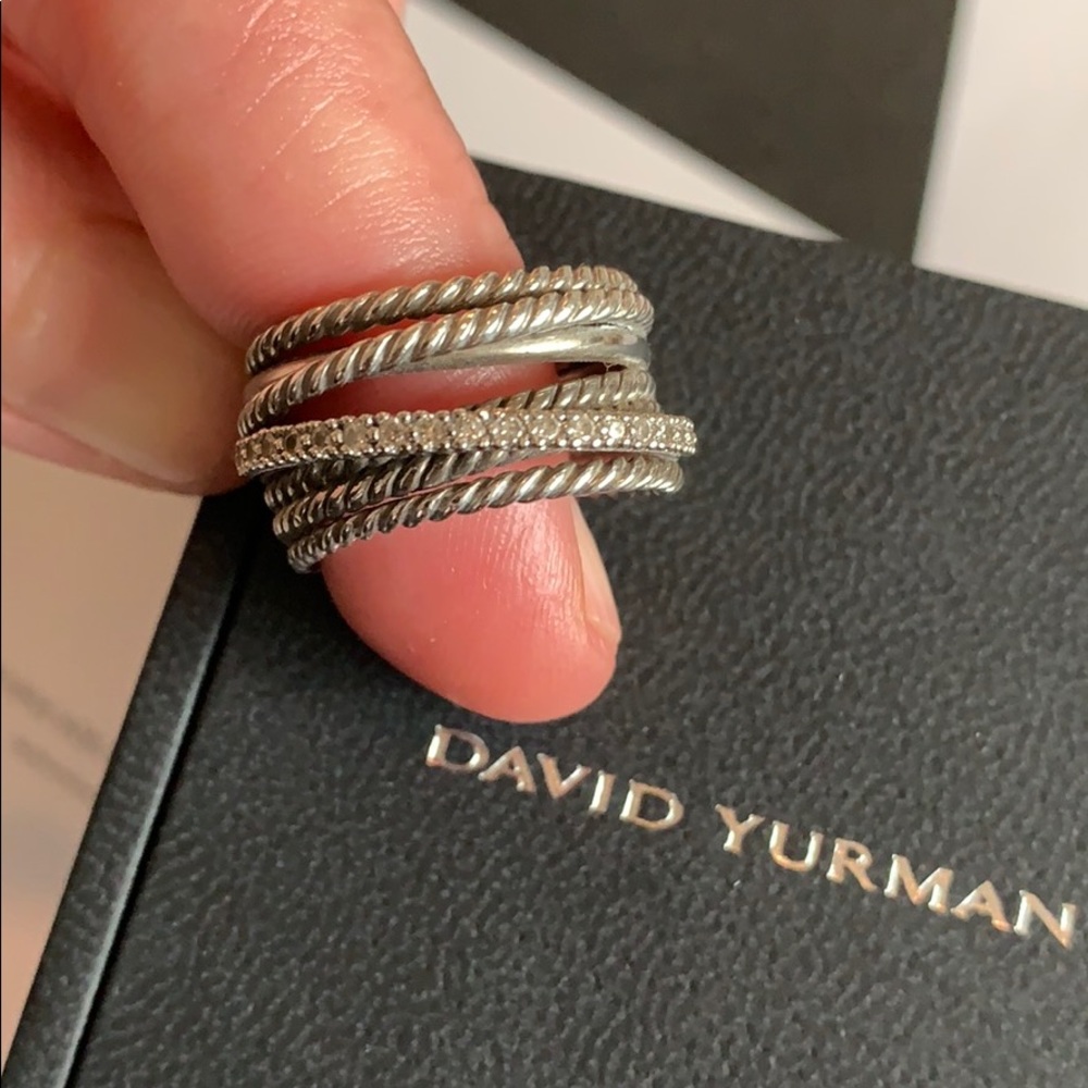 David Yurman Diamond Crossover Ring